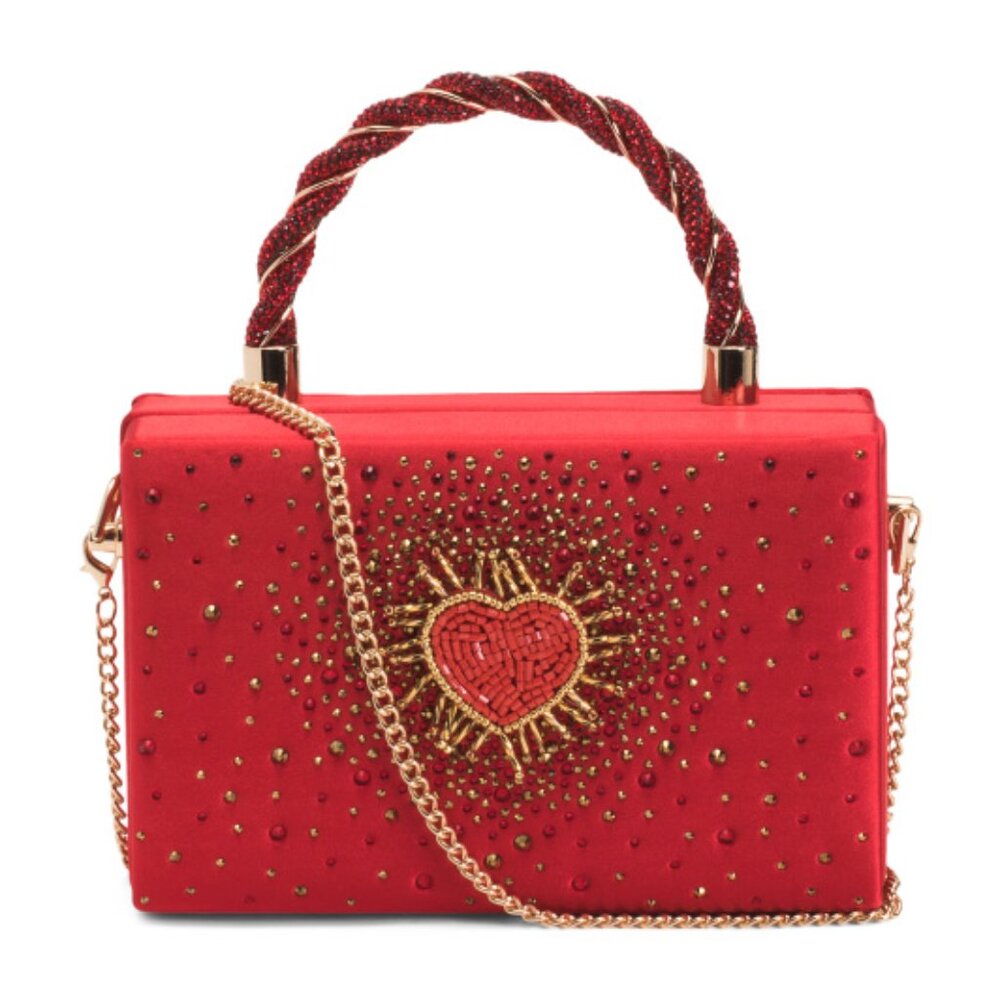ALESSIA BIANCHI Beaded Heart Satchel
